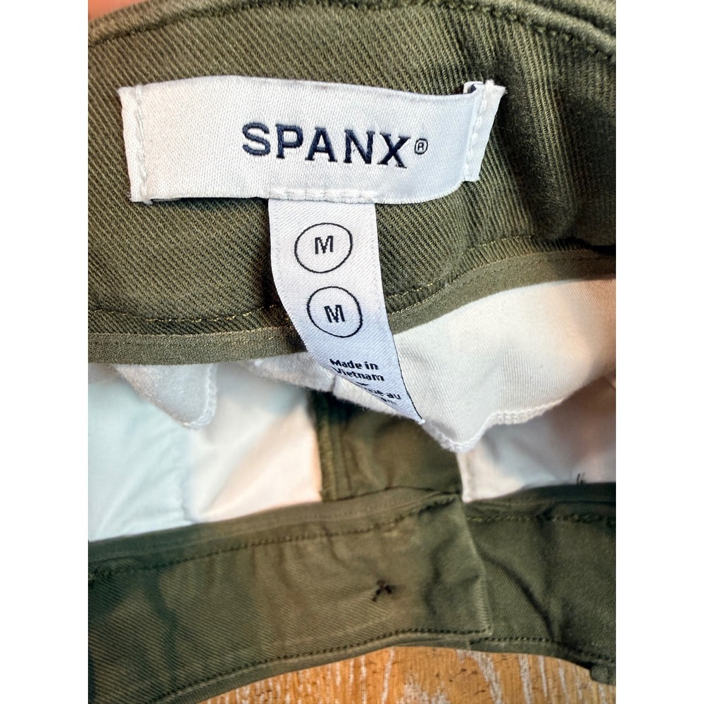 SPANX Stretch Twill Cropped Wide Leg Pant Green Size Medium - Picture 5 of 9